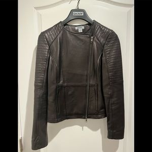 DKNY lamb skin leather jacket